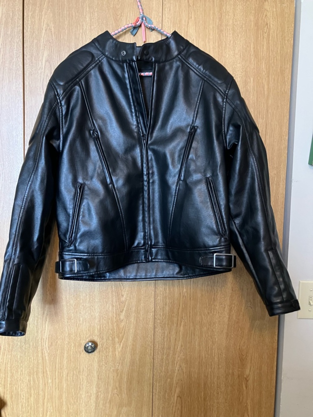 Classic Black Faux Leather Women's Jacket